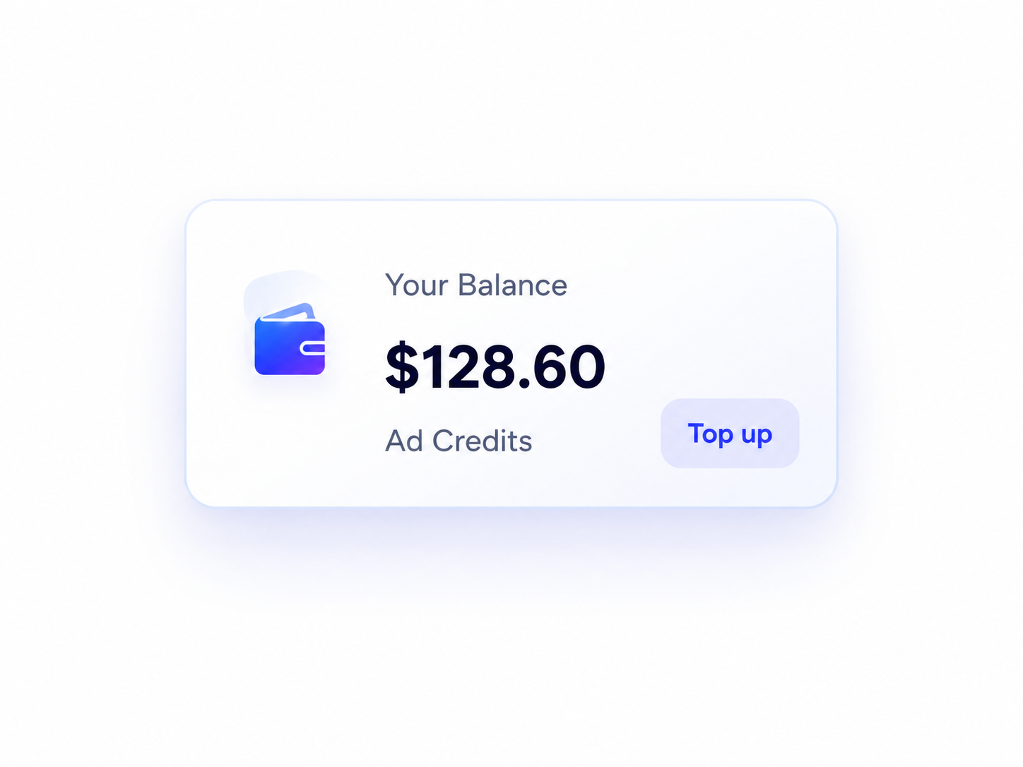 Balance card UI resource